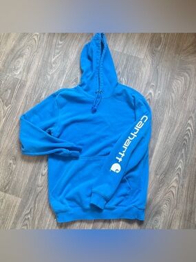 Carhartt Men’s Loose Fit Blue white Hoodie Hooded Sweatshirt